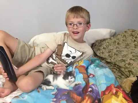 Jake during a pet sitting visit, showing loving care and professional attention